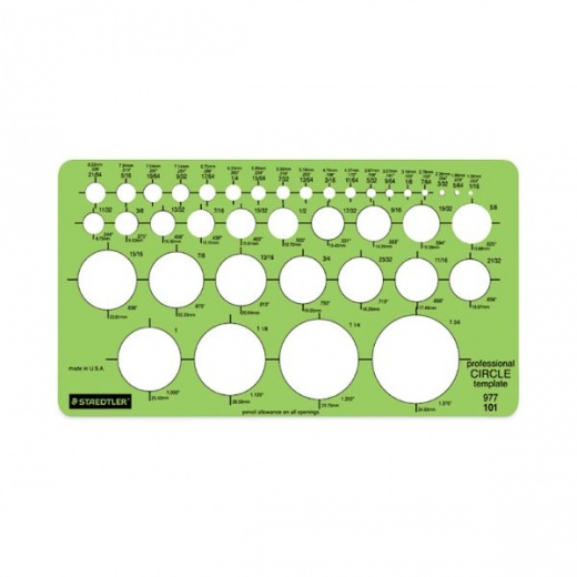 Staedtler Templates, 39 Circles, 4 x 7.25, Green
