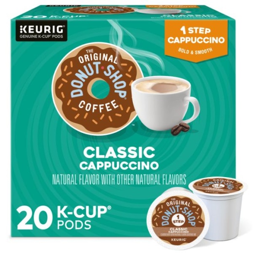 The Original Donut Shop Coffee K-Cup Pods, Classic Cappuccino, Pack Of 20 Pods