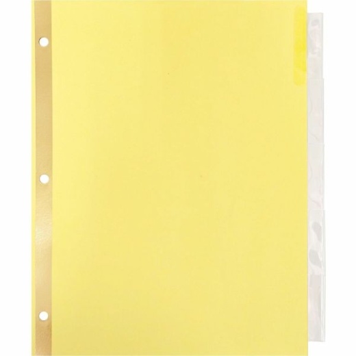 Business Source Insertable 5-Tab Ring Binder Indexes - 5 X Divider(S) - 5 Tab(S)/Set2" Tab Width - 8.5" Divider Width X 11" Divider Length - Letter - 3 Hole Punched - Buff Divider - Clear Tab(S)