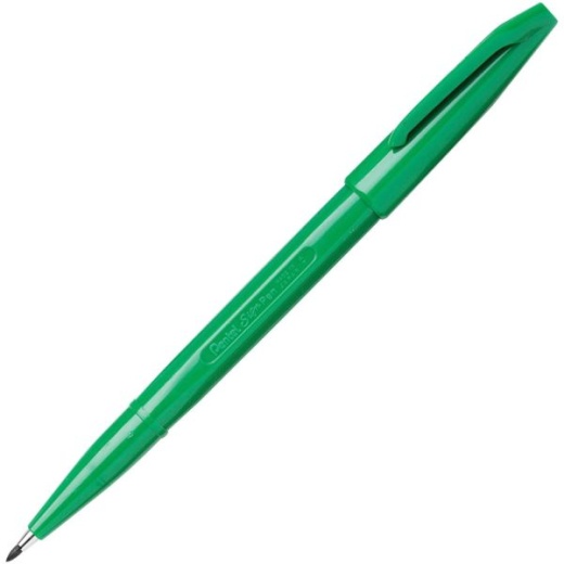 Pentel Fiber-Tipped Sign Pens - Bold Pen Point - Green Water Based Ink - Fiber Tip - 1 Dozen