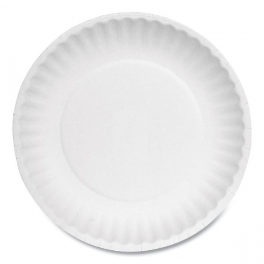 AJM Packaging Corporation Paper Plates, 6" Dia, White, 1,000/Carton