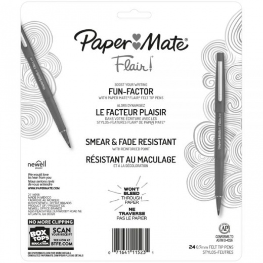 Paper Mate Flair Porous Point Pens Medium Point 0.7 mm Assorted