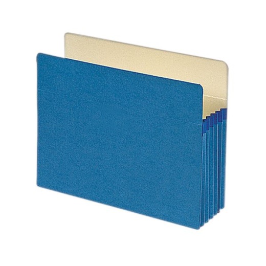 Smead Color File Pockets, Letter Size, 5 1/4" Expansion, 9 1/2" x 11 3/4", Blue