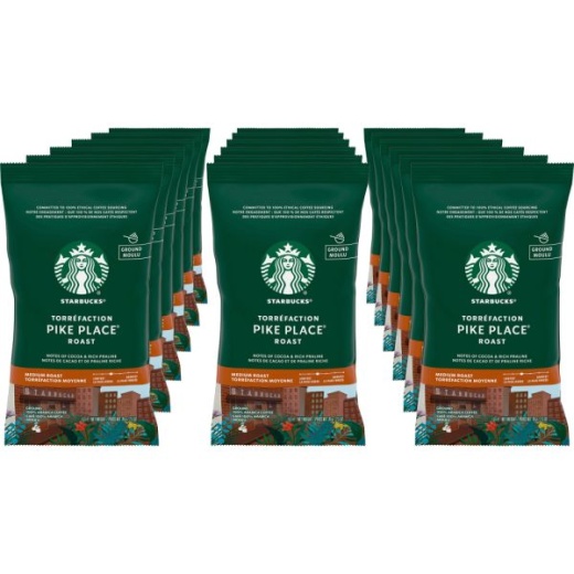 Starbucks Ground Coffee Packets - Pike Place, Medium Roast, 2.5 Oz, 18 Packets