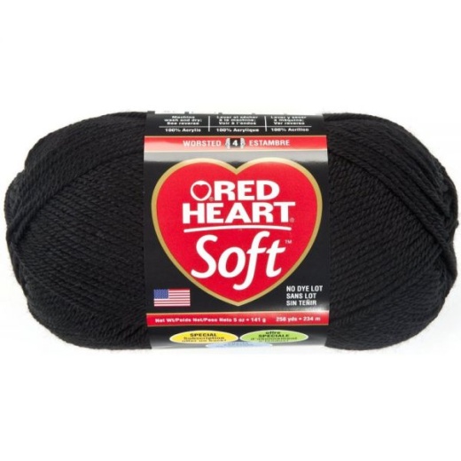 Red Heart Soft Yarn - Black