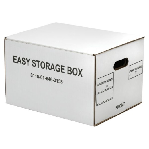 Skilcraft Easy Storage Boxes with Lift-Off Lids, Letter/Legal Size, 12" x 12" x 9 1/2"