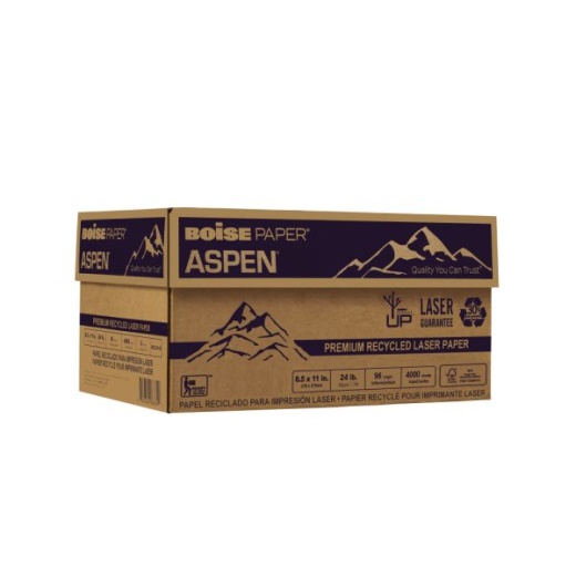 Boise Aspen Premium Laser Paper, White, Letter Size, 24 Lb, 96 Brightness