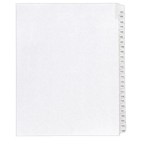Avery Allstate Style Collated Legal Dividers, Letter Size, White, 101-125 Tab, 1 Set