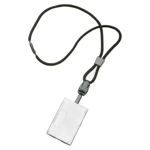 Skilcraft Smart Card Holder Lanyard, 36", Black