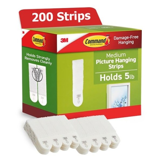 Command Medium Picture Hanging Strips Bulk Pack, 50-Pairs (100-Command Strips), Damage-Free, White