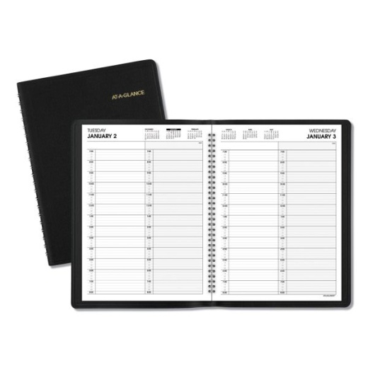 At-A-Glance Two-Person Group Daily Appointment Book, 11 X 8, Black Cover, 12-Month (Jan To Dec): 2025