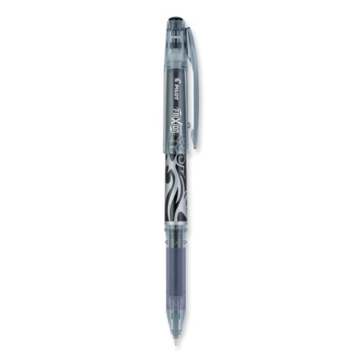 Pilot Frixion Point Erasable Gel Pen, Stick, Extra-Fine 0.5 Mm, Black Ink, Black/Silver/Smoke Barrel