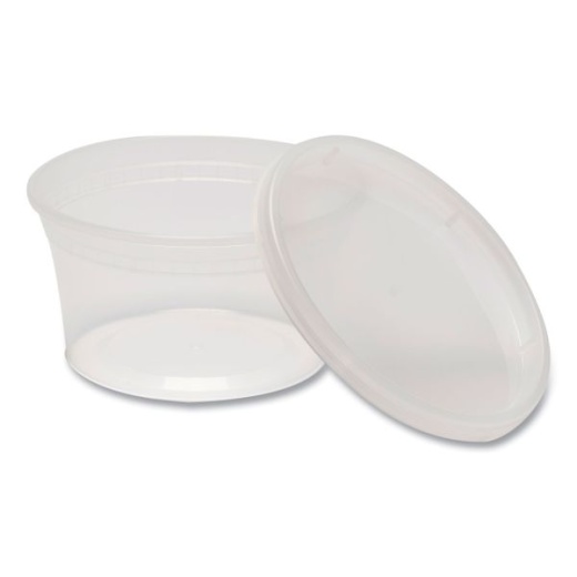 Gen Plastic Deli Container with Lid, 32 oz, Clear, Plastic, 240/Carton