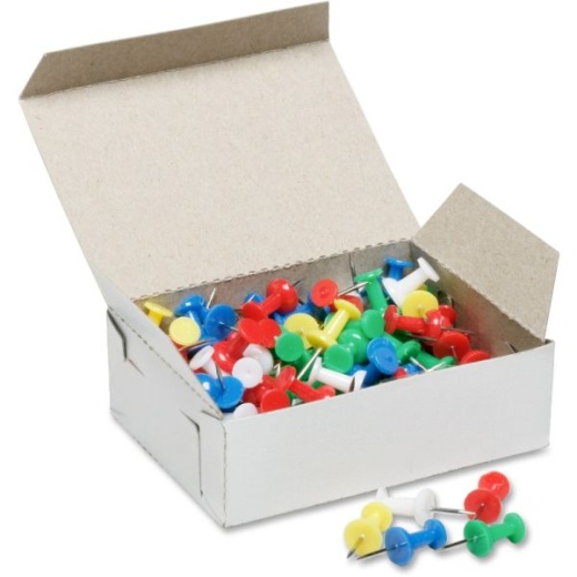 Skilcraft Color Pushpins, Assorted Colors, Box Of 100