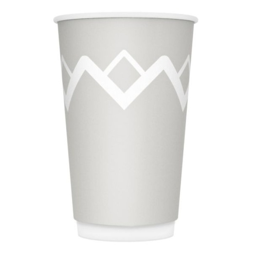 Highmark Insulated Hot Cups, 16 Oz, 42% Recycled, Gray/White, Pack Of 50