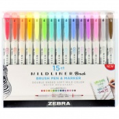 Zebra Mildliner Double Ended Highlighters And Fine Liner 5 Per Pkg Assorted  Colors