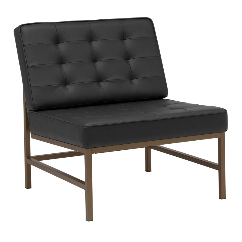 Ashlar Bonded Leather Accent Chair In Bronze/Black