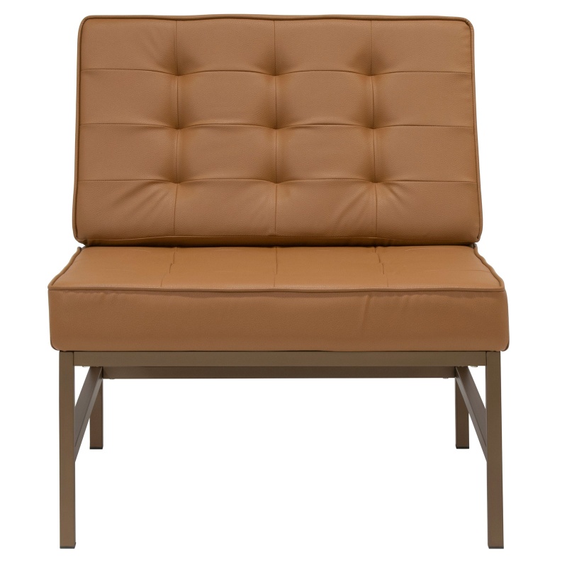 Ashlar Bonded Leather Accent Chair In Bronze/Caramel