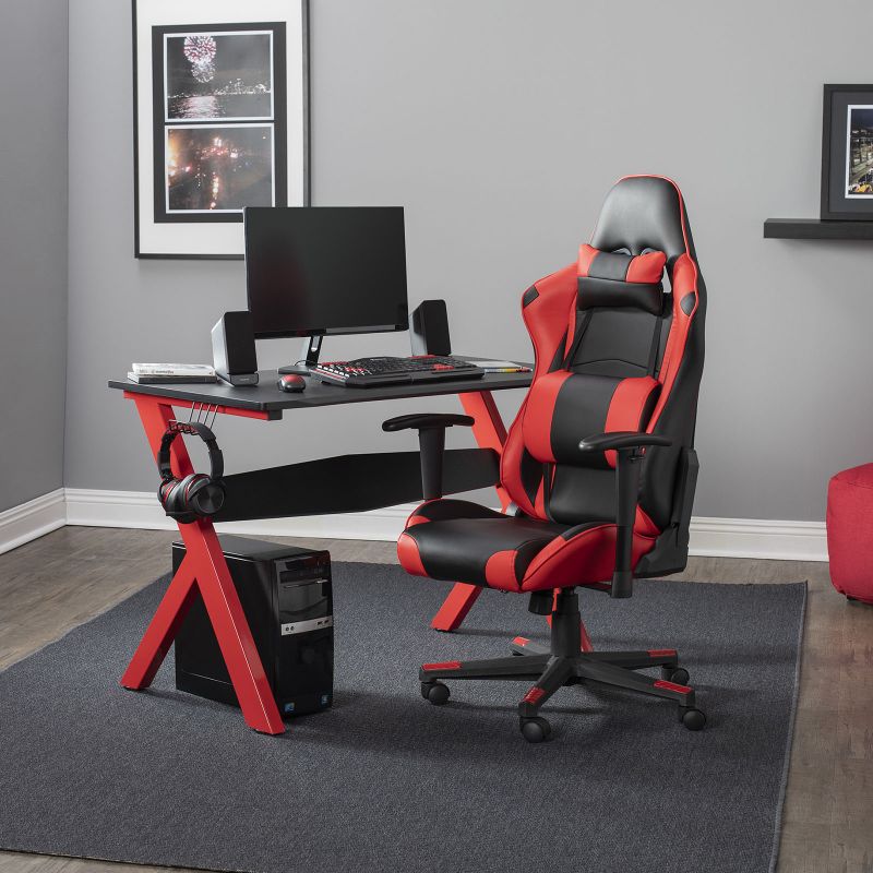 High Back, Ergonomic, Swivel, Height And Tilt Adjustable Gaming And Office Chair - Black / Red #