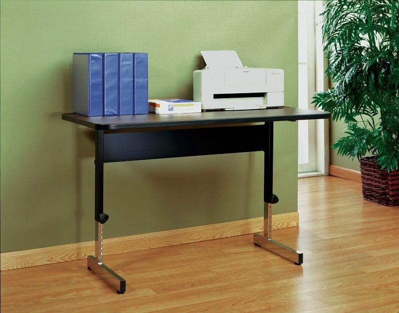 Adapta Height Adjustable Utility Office Desk In Black/Walnut