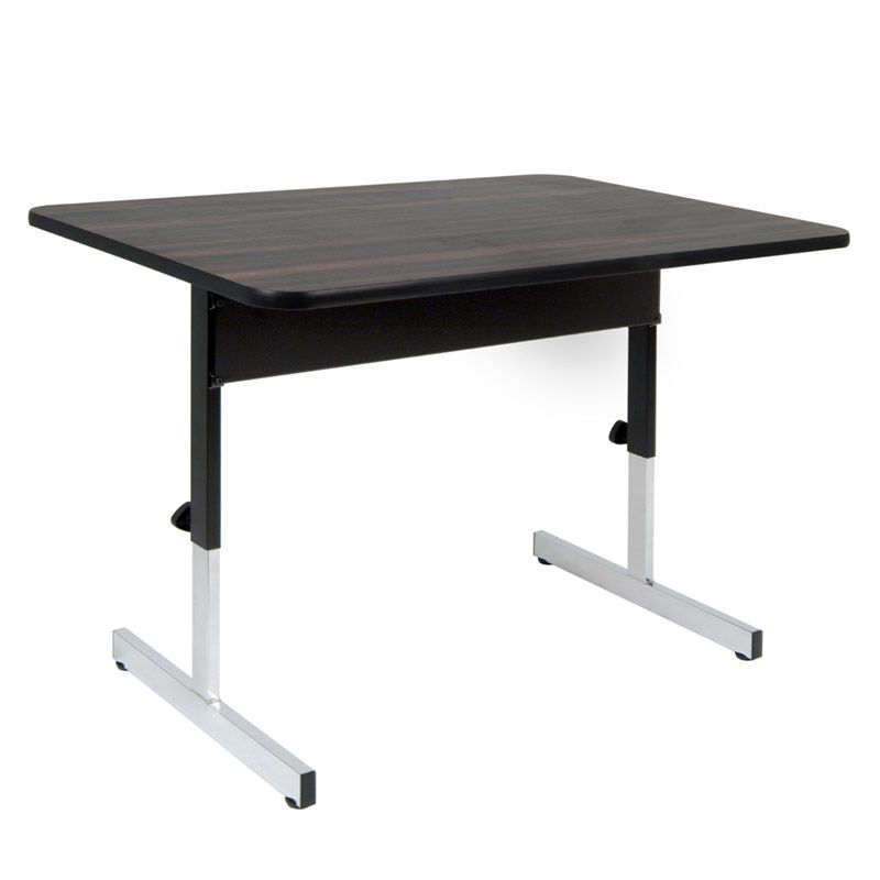 Adapta Height Adjustable Utility Office Desk In Black/Walnut