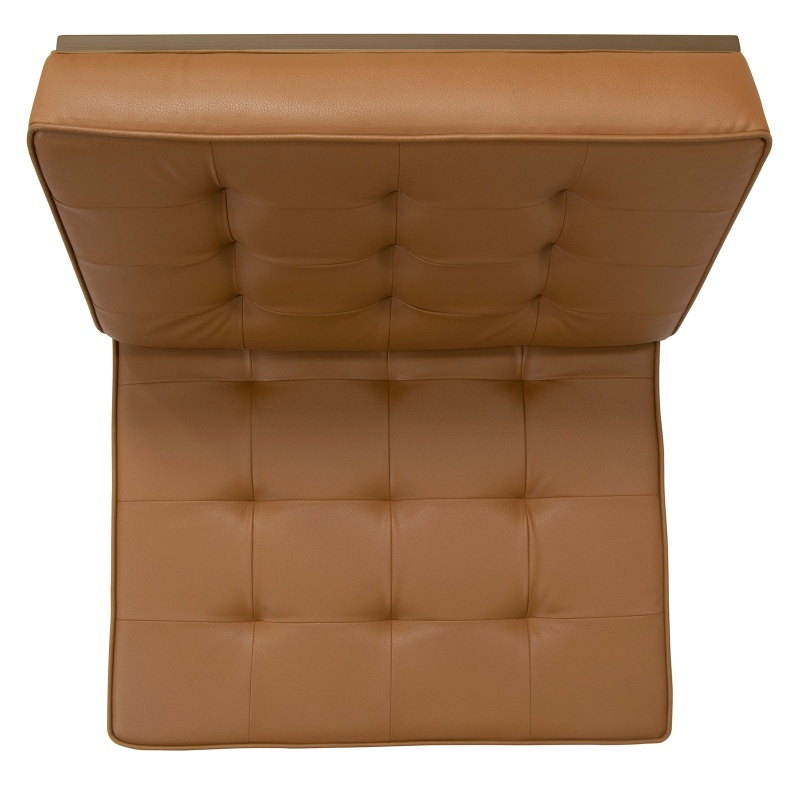 Ashlar Bonded Leather Accent Chair In Bronze/Caramel