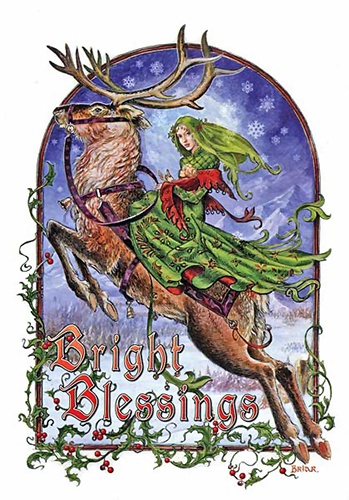 Briar Bright Blessings Midwinter Card - 6 Pack Yule