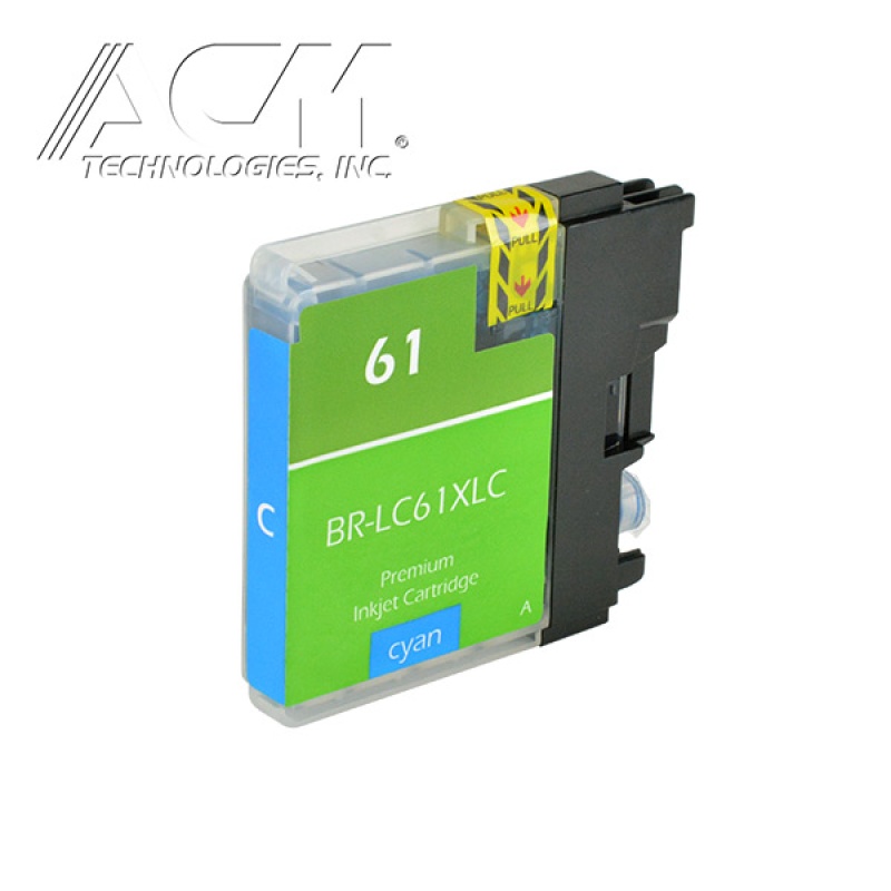 Compatible Brother LC61 (LC61C) InkJet Cartridge, Cyan, 1700 High Yield
