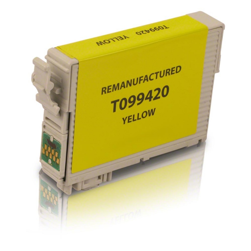 Epson OEM 99, T099420 Remanufactured Inkjet Cartridge: Yellow, 535 Yield, 9ml