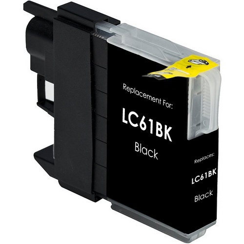 Brother OEM LC61BK Compatible Inkjet Cartridge: Black, 450 Yield