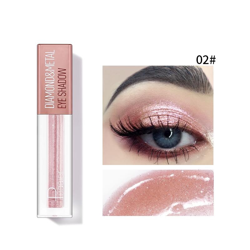 Pudaier Diamond Shimmer & Glow Liquid Eyeshadow | Matte Finished - Color #02 Pink Color 02 Size One Size