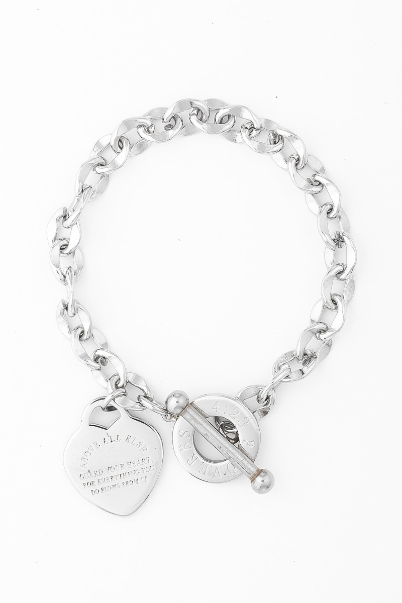 Kanika Heart & Cross Bracelet - Silver Color One Color Size One Size