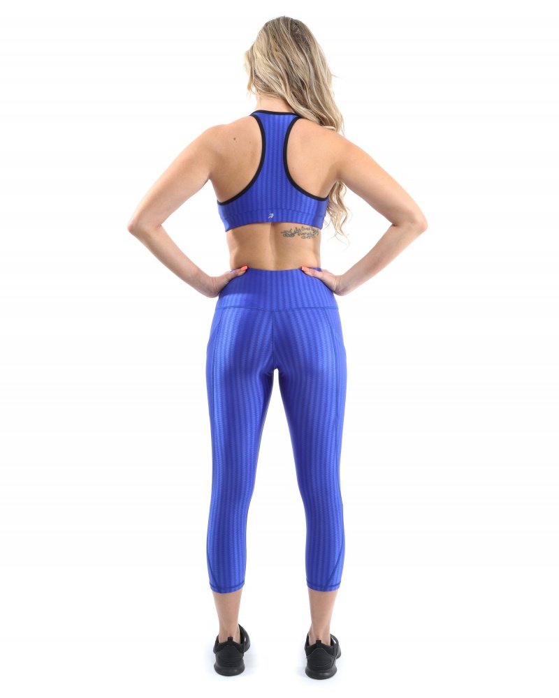 Firenze Activewear Set - Leggings & Sports Bra - Blue [Made In Italy] Size Small Color One Color