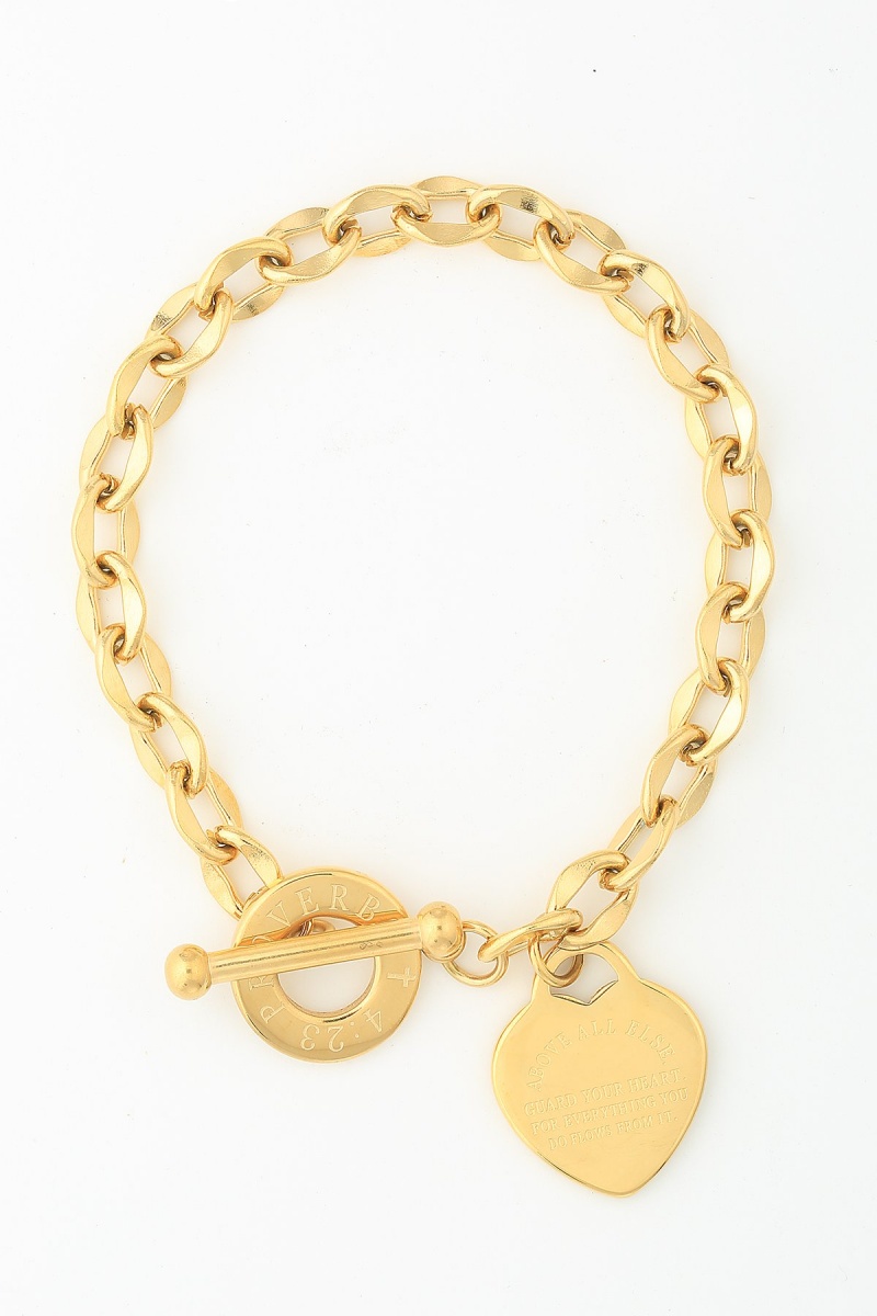 Kanika Heart & Cross Bracelet - Gold Color One Color Size One Size