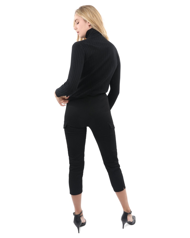 Roxbury Ribbed Turtleneck Sweater - Black Size One Size Color Black