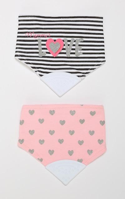 Mommy's Love 2-Pack Baby Teether Bib Set