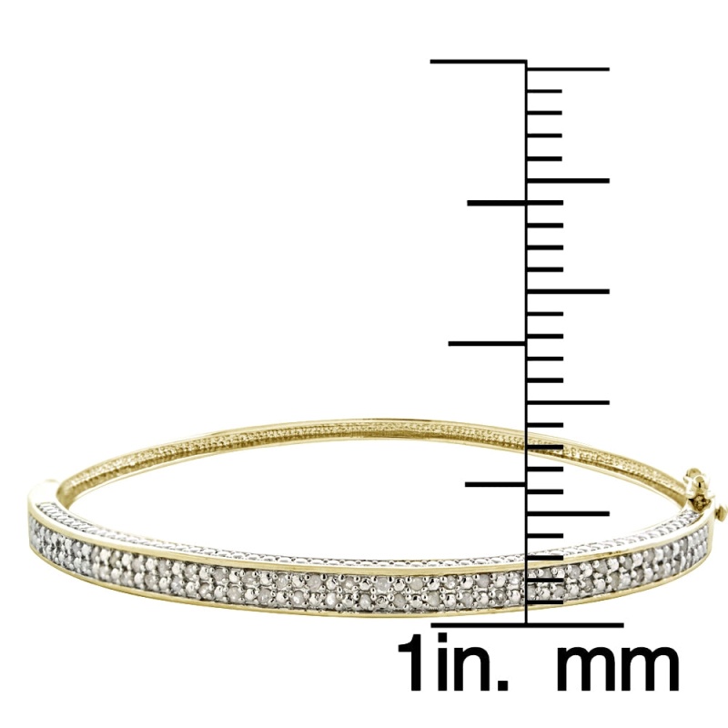 1/2Ct Diamond Gold Tone Bangle Bracelet