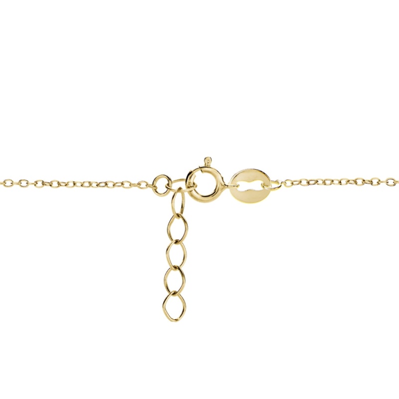 Gold Tone Over Sterling Silver Textured And Polished Round Beads Chain Anklet
