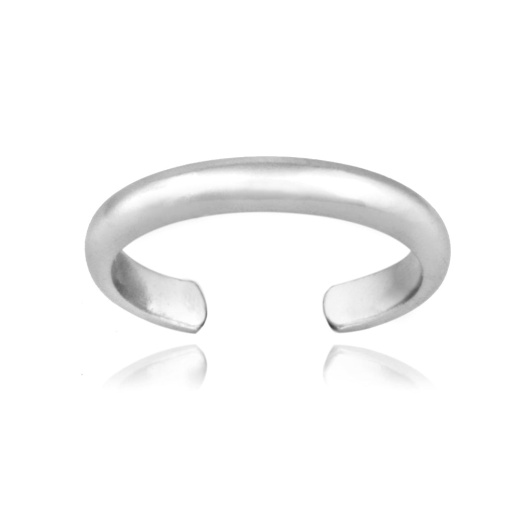 Sterling Silver High Polished Plain Simple Toe Ring