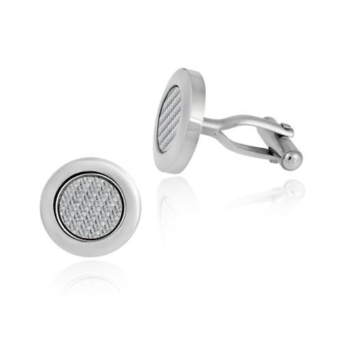 Stainless Steel Circle Woven Cufflinks by Silverspeck