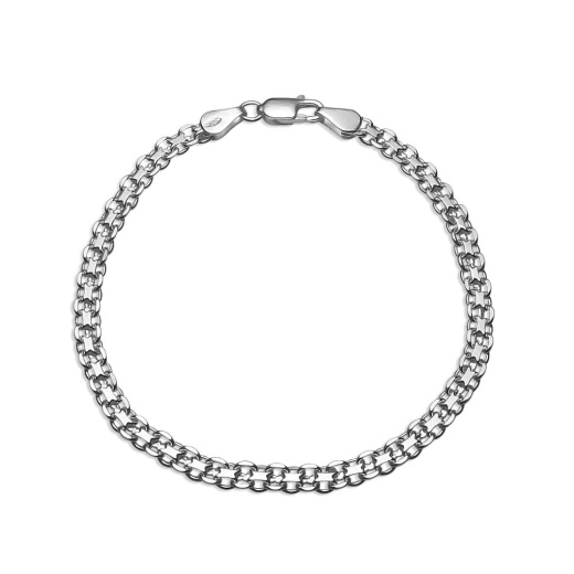 Sterling Silver 3Mm Bismark Chain Bracelet, 7 Inches