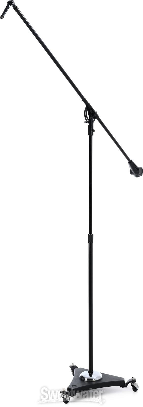 Atlasied Studio Boom Microphone Stand With Wheels - Ebony