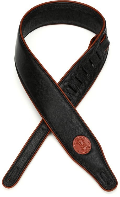 Levy's Mss17 2 1/2" Wide Black Garment Leather Guitar Strap