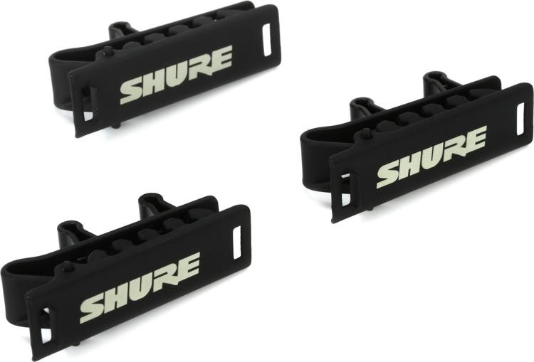 Shure Rpm40tc/B Dual Tie Clip For Twinplex Series Microphones - Black (3 Pack)