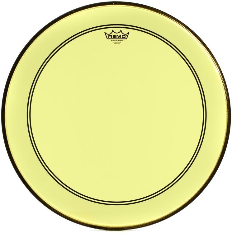 Remo Powerstroke P3 Colortone Yellow Bass Drumhead - 22 Inch
