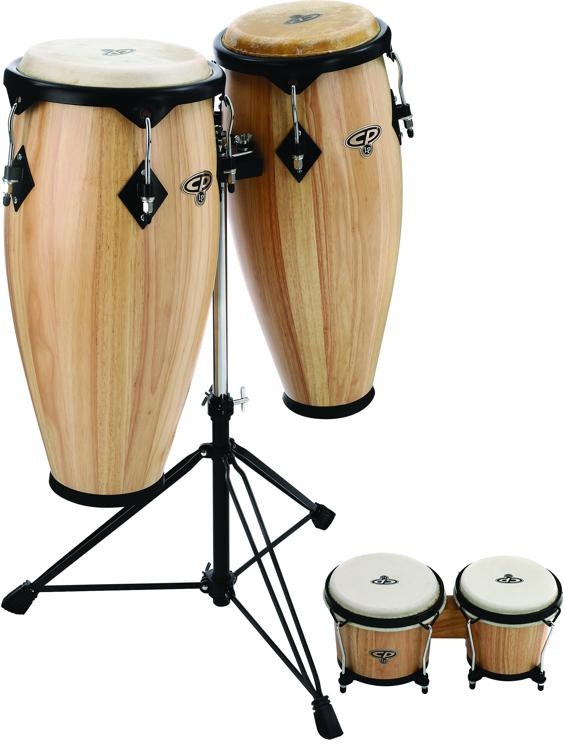 Cosmic Percussion Conga Set With Free Bongos - 9" And 10" - Natural - Sweetwater Exclusive