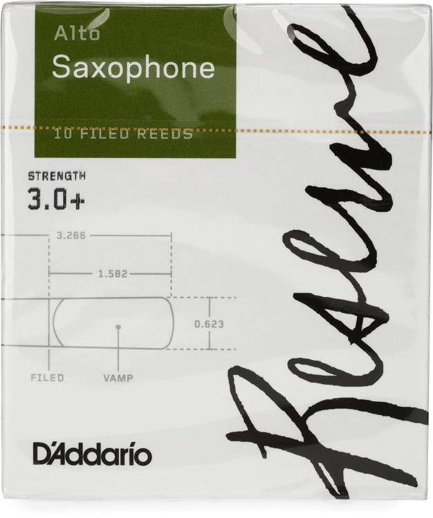 D'addario Djr10305 - Reserve Alto Saxophone Reeds - 3.0+ (10-Pack)