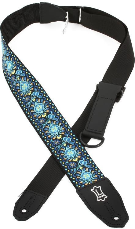 Levy's Mrhht-04 Woven Guitar Strap - Blue & Yellow Floral Motif