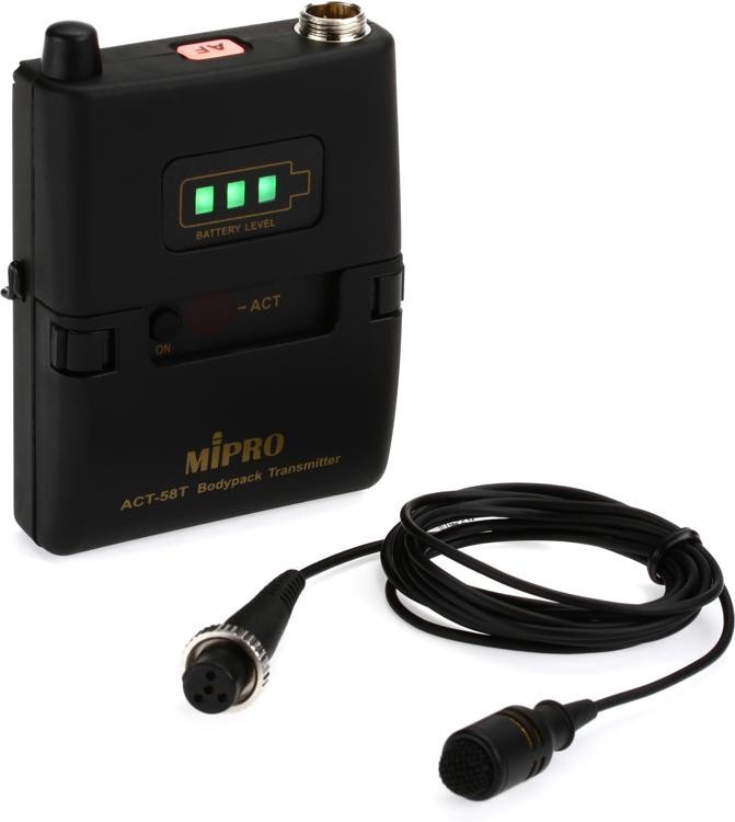 Mipro Act58t 5.8Ghz Wireless Bodypack Transmitter With Mu53Lx Lavalier