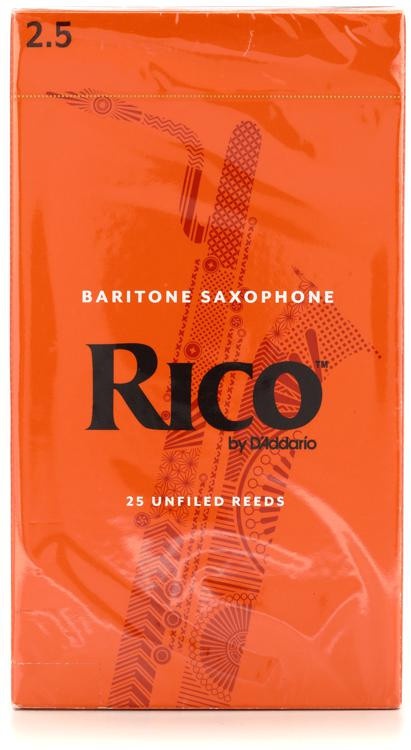 Back In Stock! D'addario Rla2525 - Rico Baritone Saxophone Reeds - 2.5 (25-Pack)